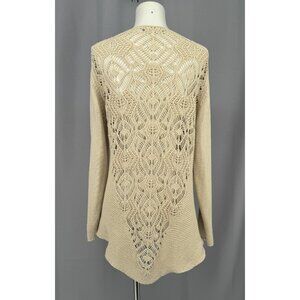 Bianca B Knit Sweater Womens Large Cream Italy Cutout Ornate Detail Lagenlook